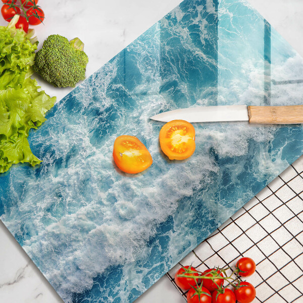 Glass worktop saver Water sea waves