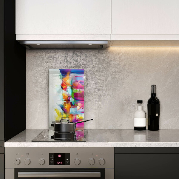 Glass worktop saver Flowers painted with paints