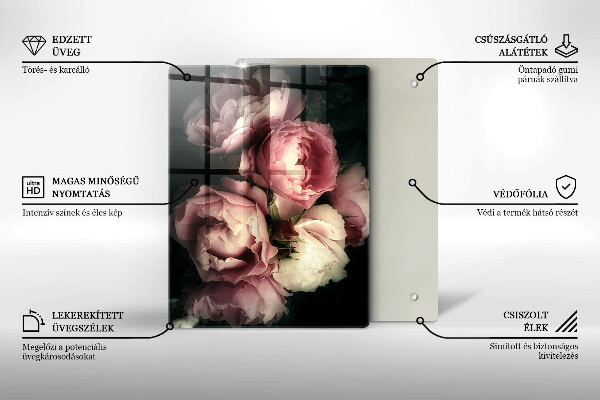 Worktop heat protector Peony flowers