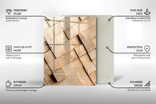 Worktop heat protector Wooden squares