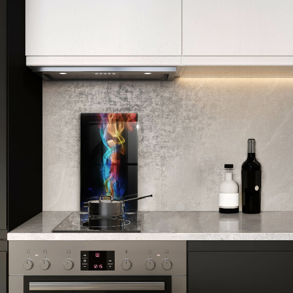 Glass worktop saver Colorful smoke
