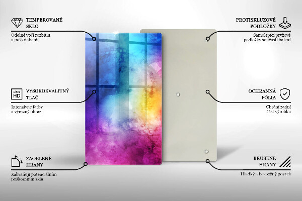 Glass worktop saver Rainbow watercolor spots