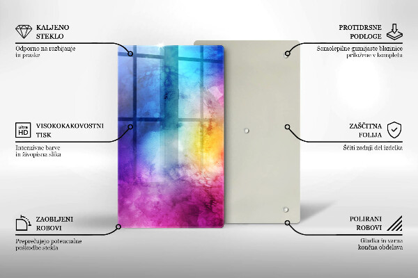 Glass worktop saver Rainbow watercolor spots