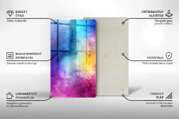 Glass worktop saver Rainbow watercolor spots