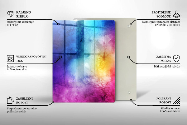 Glass worktop saver Rainbow watercolor spots