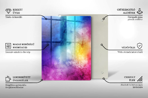 Glass worktop saver Rainbow watercolor spots
