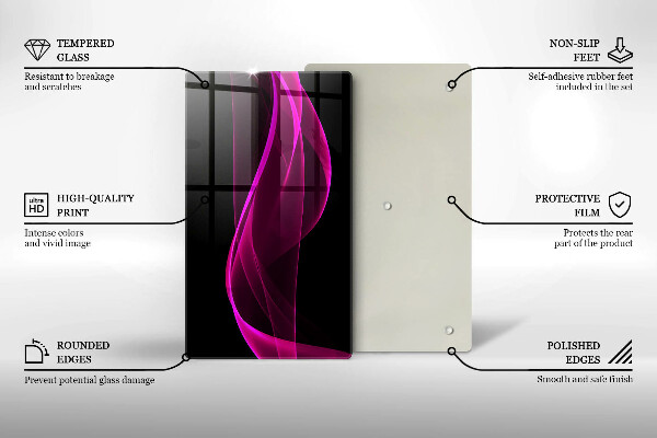 Glass worktop saver Pink abstraction