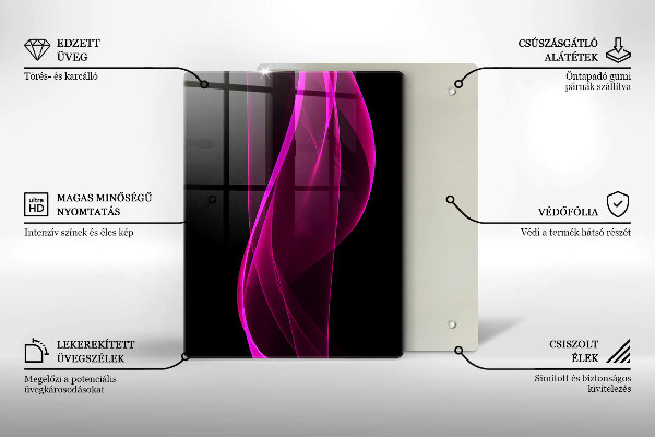 Glass worktop saver Pink abstraction