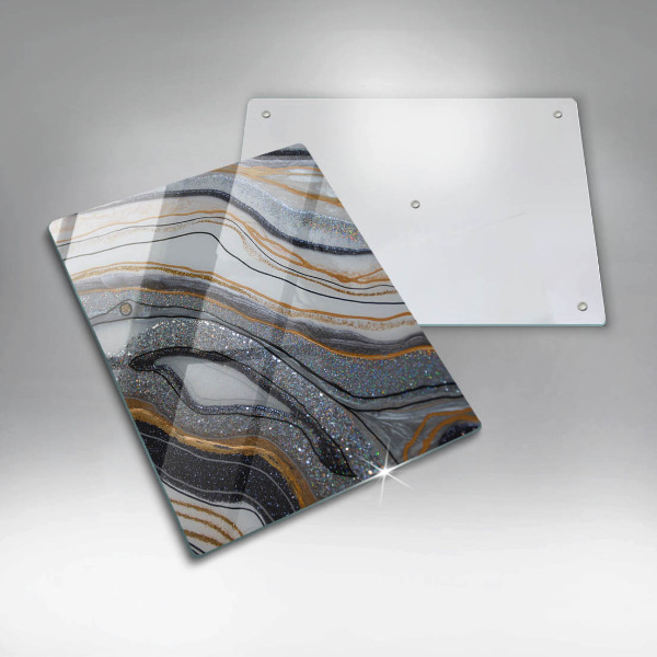 Glass worktop saver Rock with gold