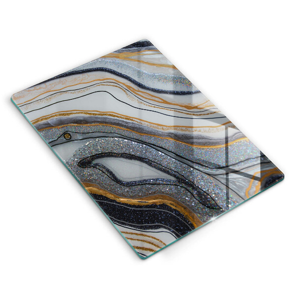Glass worktop saver Rock with gold