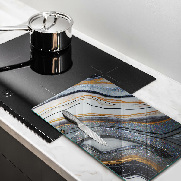 Glass worktop saver Rock with gold