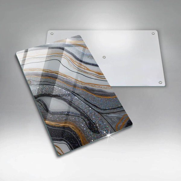 Glass worktop saver Rock with gold