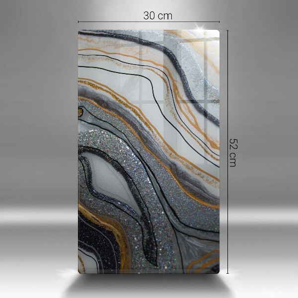 Glass worktop saver Rock with gold