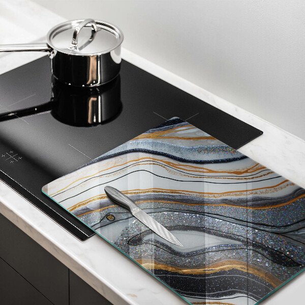 Glass worktop saver Rock with gold