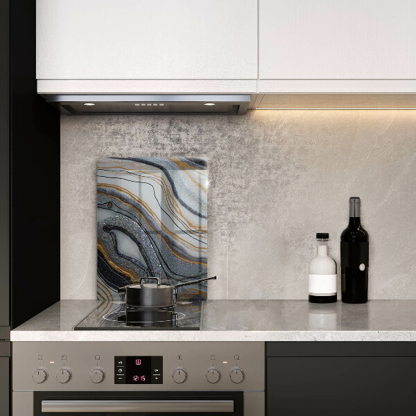 Glass worktop saver Rock with gold