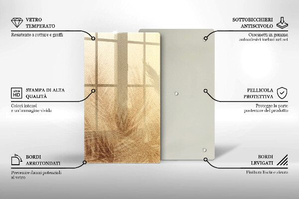 Glass worktop saver Beach sand and holidays