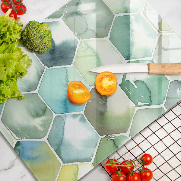 Kitchen countertop cover Watercolor hexagons