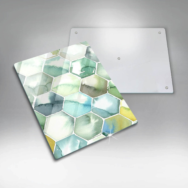 Kitchen countertop cover Watercolor hexagons