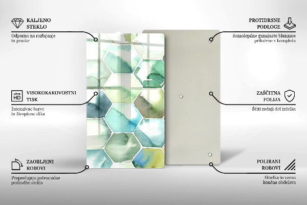 Kitchen countertop cover Watercolor hexagons