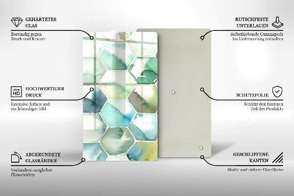 Kitchen countertop cover Watercolor hexagons