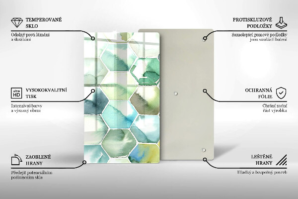 Kitchen countertop cover Watercolor hexagons