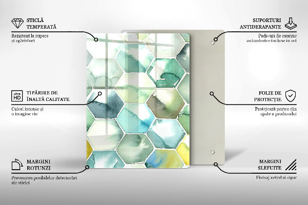 Kitchen countertop cover Watercolor hexagons