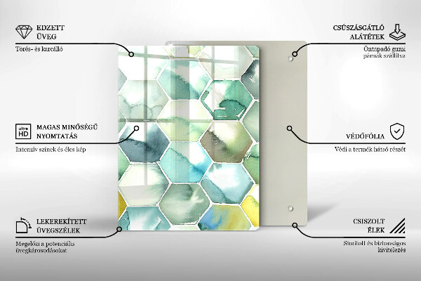 Kitchen countertop cover Watercolor hexagons