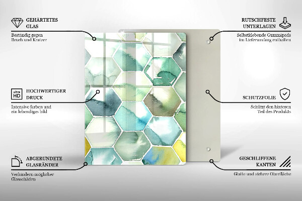 Kitchen countertop cover Watercolor hexagons