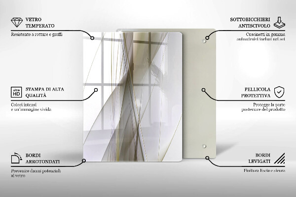 Glass worktop saver Abstraction Design lines