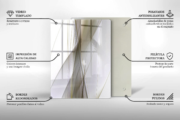 Glass worktop saver Abstraction Design lines