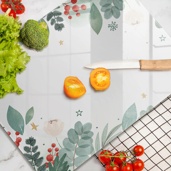 Glass worktop saver Watercolors leaves
