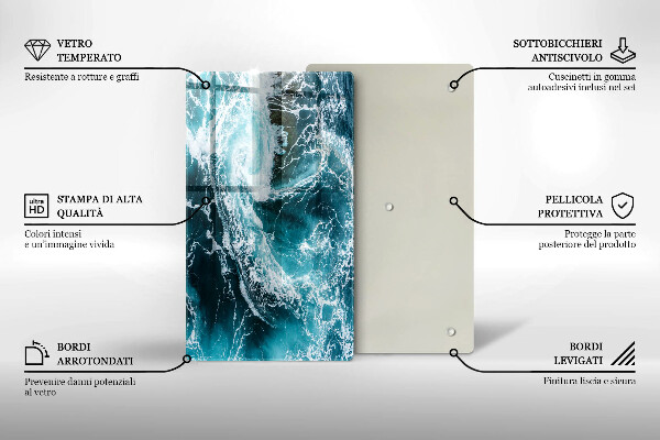 Kitchen countertop cover Foamed water waves