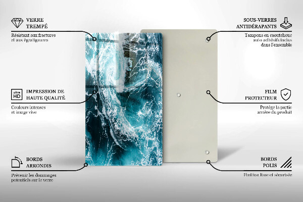 Kitchen countertop cover Foamed water waves