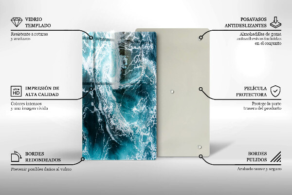 Kitchen countertop cover Foamed water waves