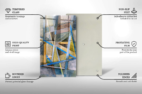 Glass worktop saver Painted abstraction lines