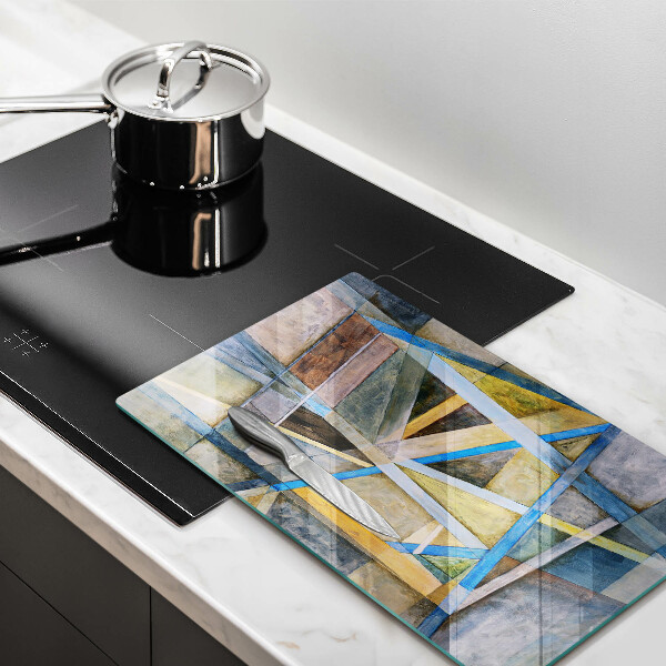 Glass worktop saver Painted abstraction lines