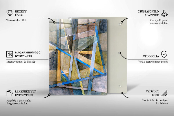 Glass worktop saver Painted abstraction lines