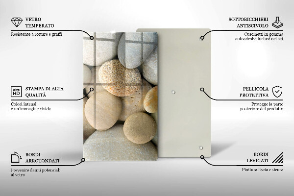 Glass worktop saver Oval stone pattern