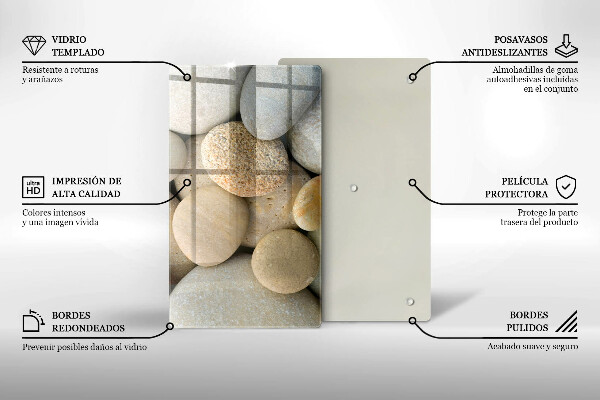 Glass worktop saver Oval stone pattern