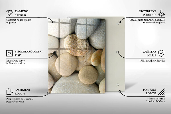 Glass worktop saver Oval stone pattern