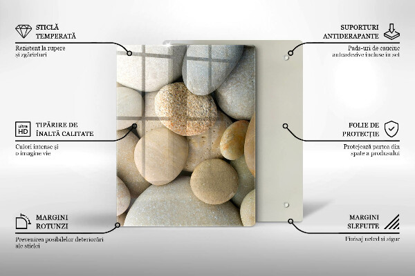 Glass worktop saver Oval stone pattern