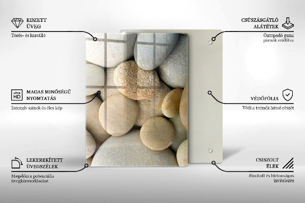 Glass worktop saver Oval stone pattern