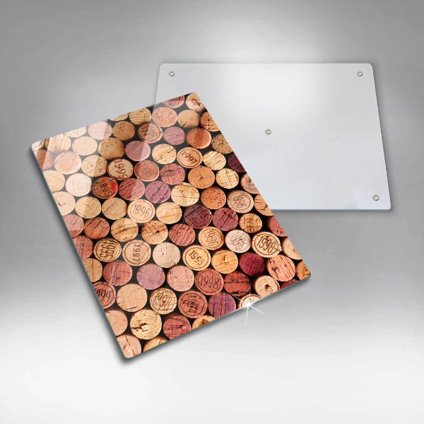 Glass worktop saver Wine corks pattern