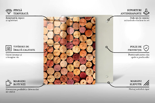 Glass worktop saver Wine corks pattern