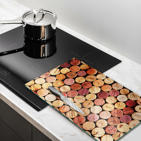 Glass worktop saver Wine corks pattern