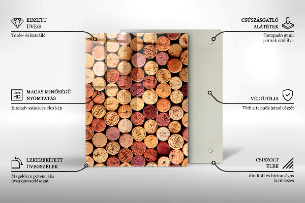 Glass worktop saver Wine corks pattern
