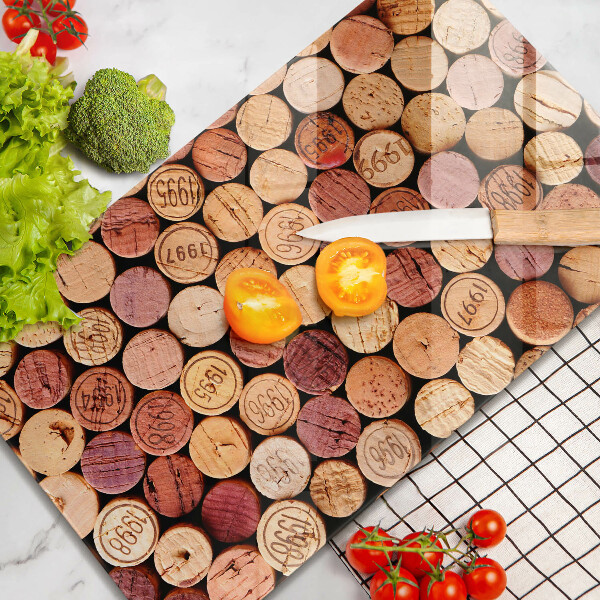Glass worktop saver Wine corks pattern