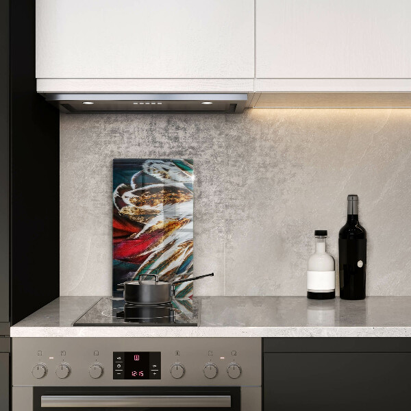 Glass worktop saver Boho bird feathers