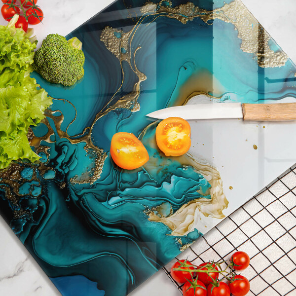 Kitchen countertop cover Turquoise abstraction