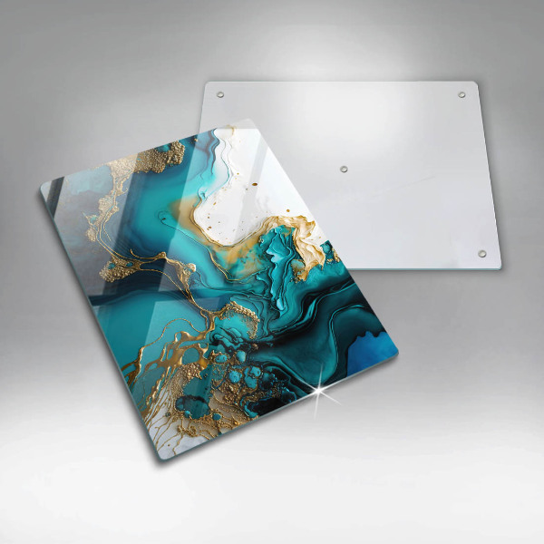 Kitchen countertop cover Turquoise abstraction